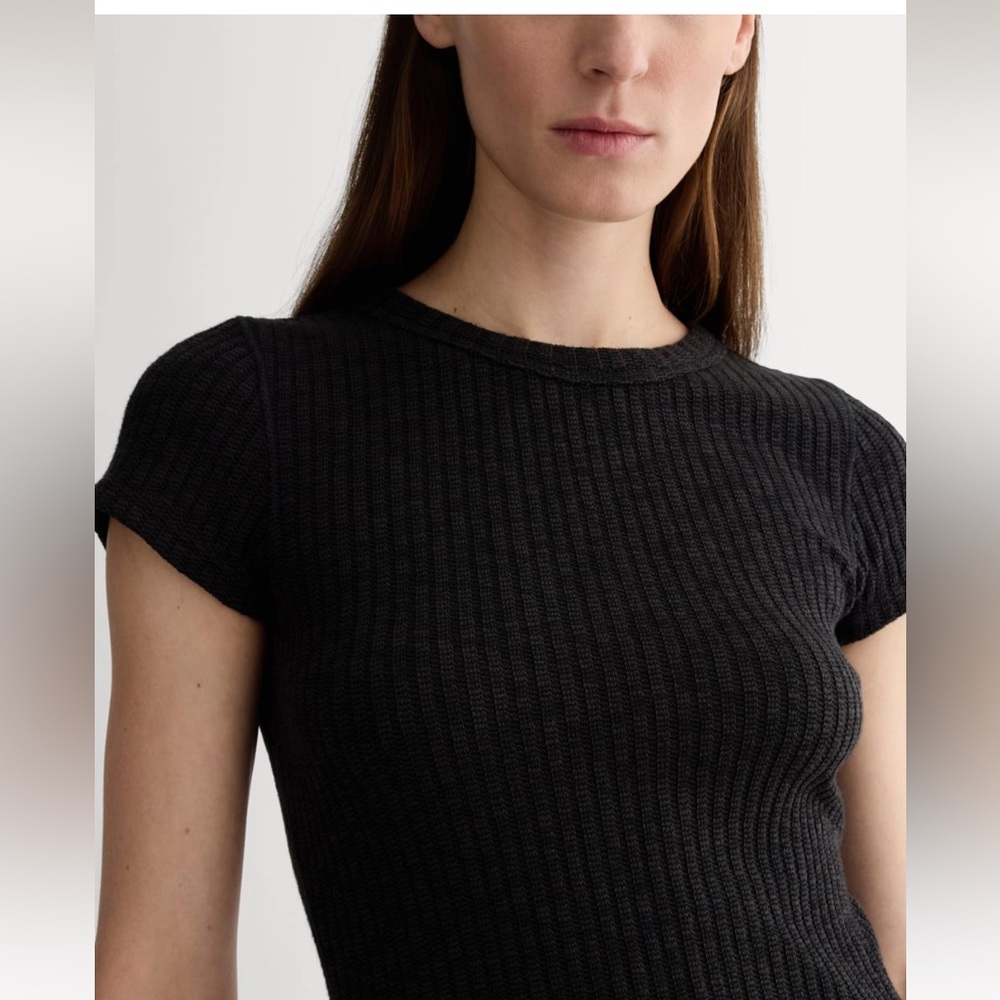 Everlane Cozy Rib Tee in Black